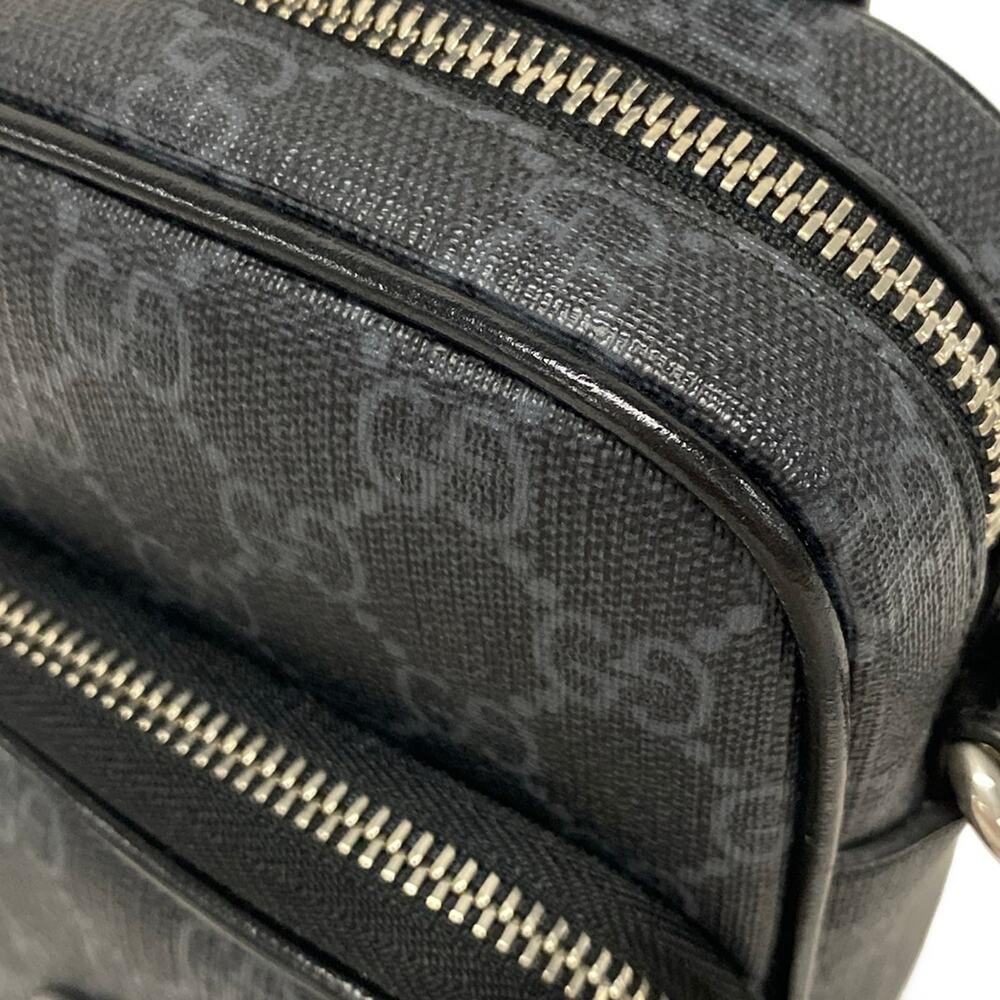 Gucci GG Plus GG Supreme/Interlocking G Shoulder Bag 672952 Black Dark Gray PVC - Picture 15 of 15